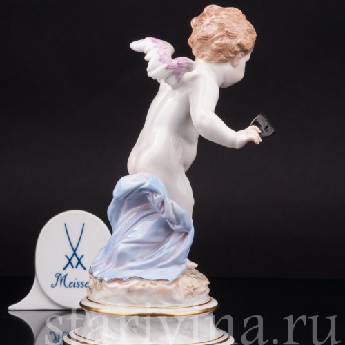 Фарфоровая статуэтка Купид с театральной маской, Meissen, Германия, кон. 19 - нач. 20 вв.