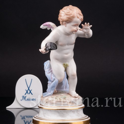 Фарфоровая статуэтка Купид с театральной маской, Meissen, Германия, кон. 19 - нач. 20 вв.