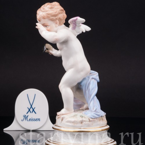 Фарфоровая статуэтка Купид с театральной маской, Meissen, Германия, кон. 19 - нач. 20 вв.
