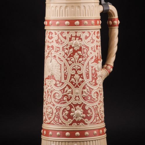 Старинный пивной кувшин Павлин, 3.8 л, Villeroy & Boch, Германия, 1910 г.