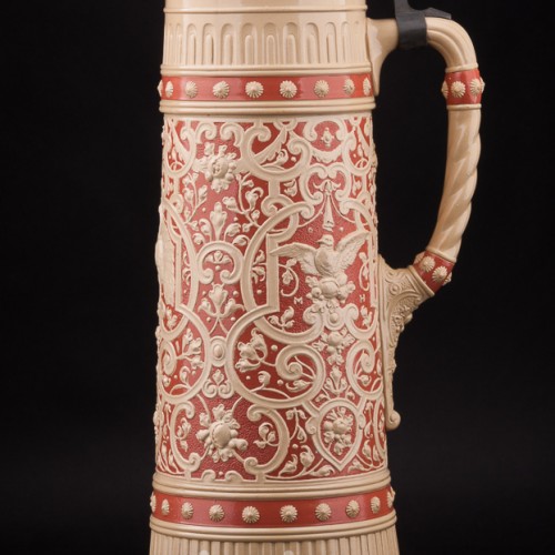 Старинный пивной кувшин Павлин, 3.8 л, Villeroy & Boch, Германия, 1910 г.