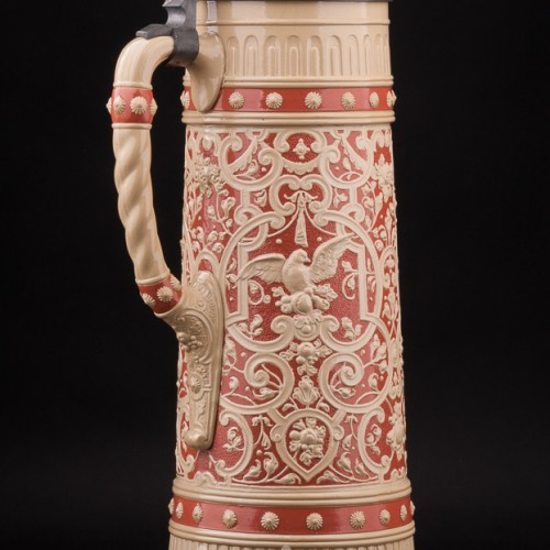 Старинный пивной кувшин Павлин, 3.8 л, Villeroy & Boch, Германия, 1910 г.