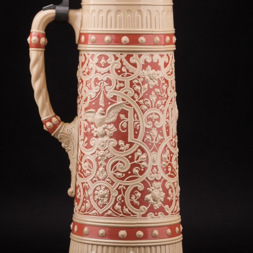 Старинный пивной кувшин Павлин, 3.8 л, Villeroy & Boch, Германия, 1910 г.