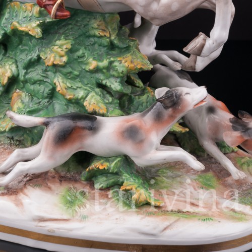 Фарфоровая композиция Охотник с собаками, Ernst Bohne Sohne, Германия, нач. 20 в.