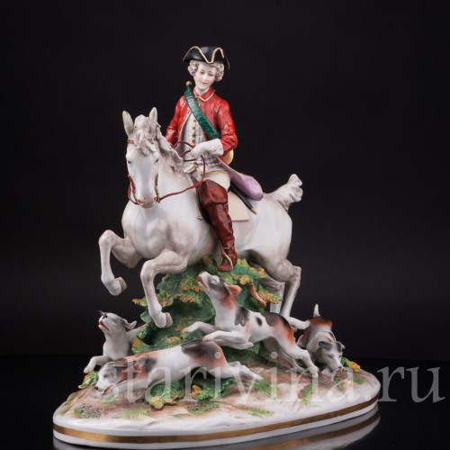 Фарфоровая композиция Охотник с собаками, Ernst Bohne Sohne, Германия, нач. 20 в.
