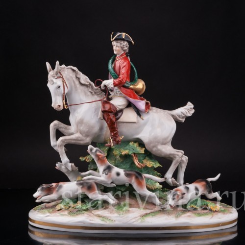 Фарфоровая композиция Охотник с собаками, Ernst Bohne Sohne, Германия, нач. 20 в.