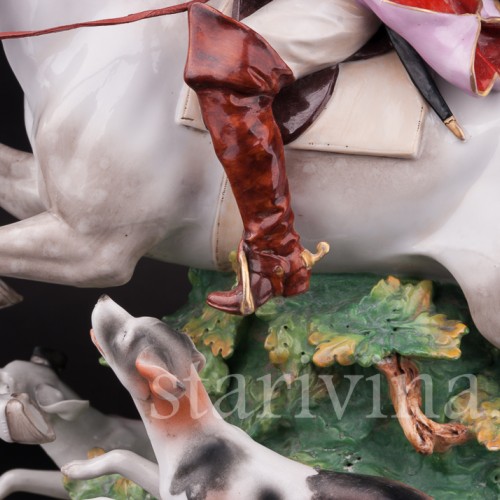 Фарфоровая композиция Охотник с собаками, Ernst Bohne Sohne, Германия, нач. 20 в.