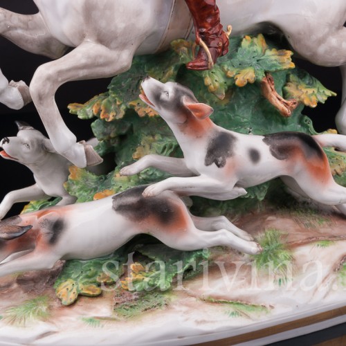 Фарфоровая композиция Охотник с собаками, Ernst Bohne Sohne, Германия, нач. 20 в.