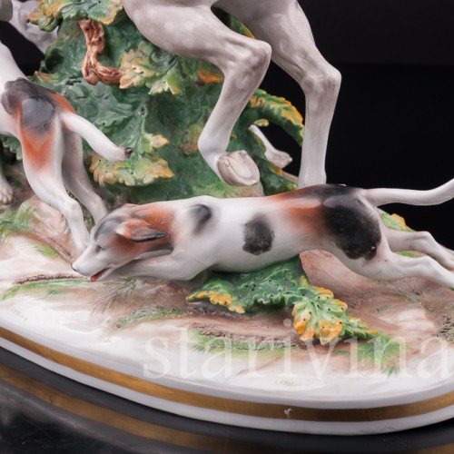 Фарфоровая композиция Охотник с собаками, Ernst Bohne Sohne, Германия, нач. 20 в.