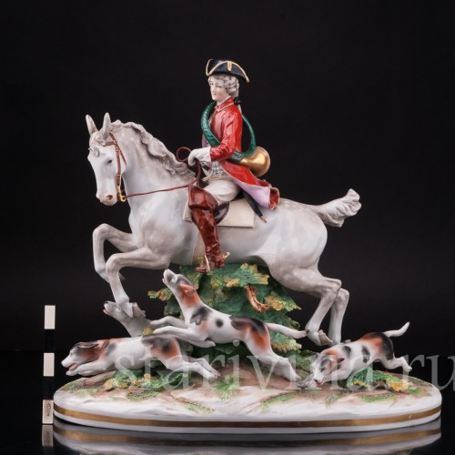 Фарфоровая композиция Охотник с собаками, Ernst Bohne Sohne, Германия, нач. 20 в.