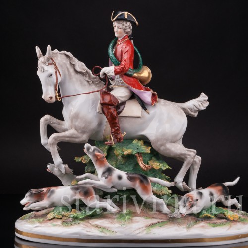 Фарфоровая композиция Охотник с собаками, Ernst Bohne Sohne, Германия, нач. 20 в.