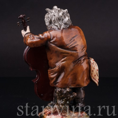 Фигурка из фарфора Музыкант с контрабасом, Дрезден, Германия, нач. 20 в.