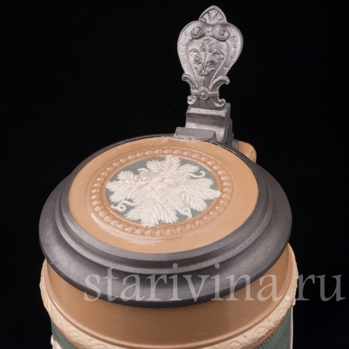 Старинная пивная кружка Бочка пива, 1/2 л, Villeroy & Boch, Германия, 1903 г.