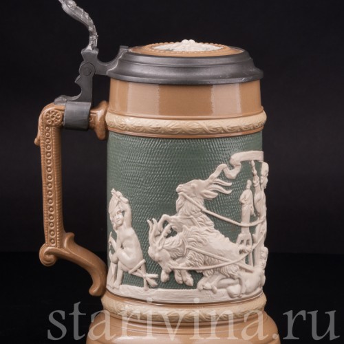 Старинная пивная кружка Бочка пива, 1/2 л, Villeroy & Boch, Германия, 1903 г.