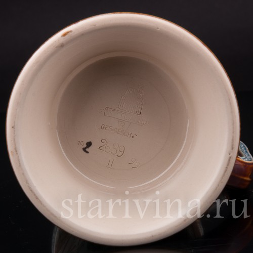 Старинная пивная кружка За братство! 1/2 л, Villeroy & Boch, Германия, 1899 г.