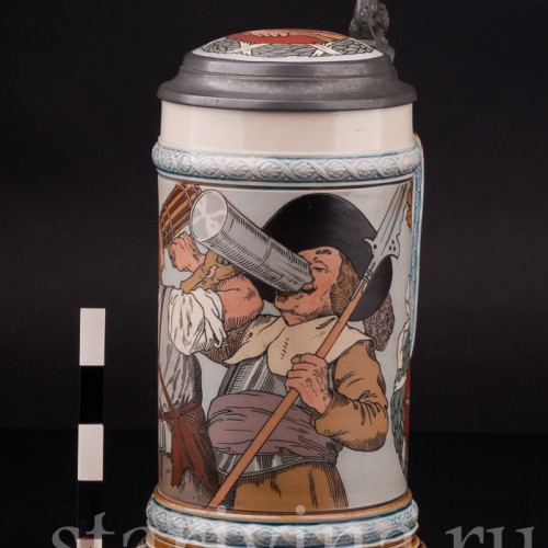 Старинная пивная кружка За братство! 1/2 л, Villeroy & Boch, Германия, 1899 г.