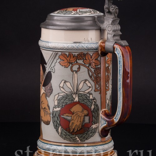 Старинная пивная кружка За братство! 1/2 л, Villeroy & Boch, Германия, 1899 г.