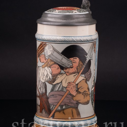 Старинная пивная кружка За братство! 1/2 л, Villeroy & Boch, Германия, 1899 г.