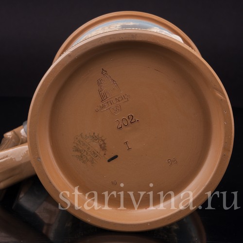 Старинная пивная кружка Певцы, 1 л, Villeroy & Boch, Германия, 1896 г.