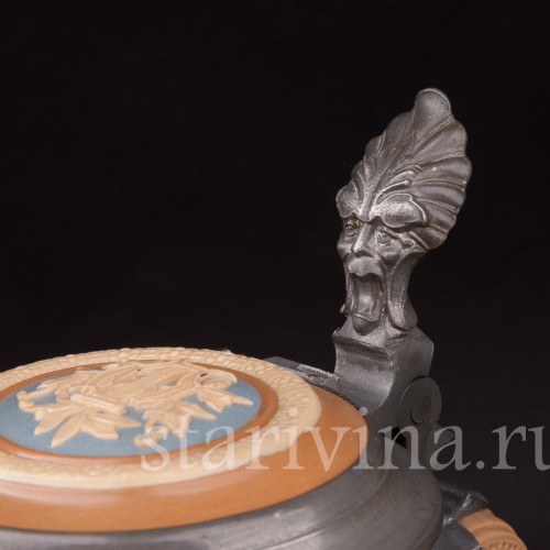 Старинная пивная кружка Певцы, 1 л, Villeroy & Boch, Германия, 1896 г.