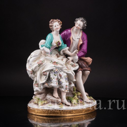 Фарфоровая композиция Пасторальная пара, Volkstedt, Германия, нач. 20 в.