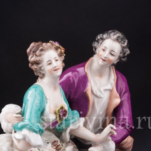 Фарфоровая композиция Пасторальная пара, Volkstedt, Германия, нач. 20 в.
