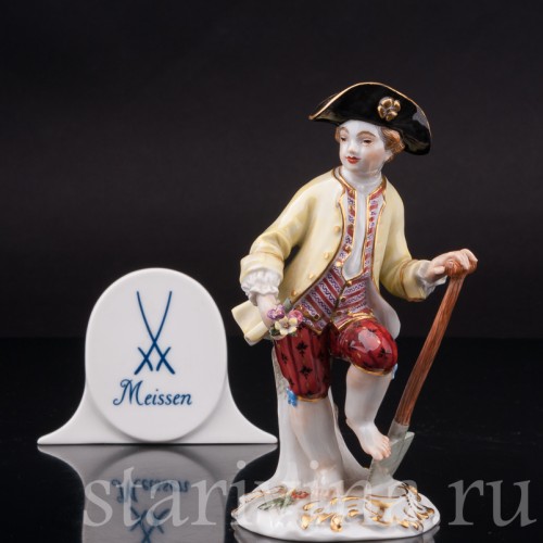 Фарфоровая статуэтка Мальчик с лопатой, Meissen, Германия, 1976 г.