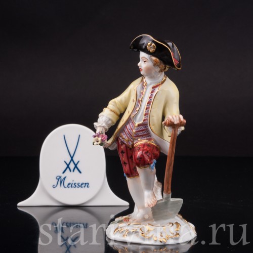 Фарфоровая статуэтка Мальчик с лопатой, Meissen, Германия, 1976 г.