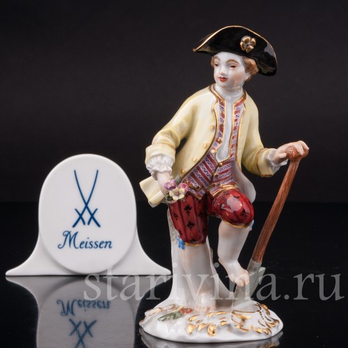 Фарфоровая статуэтка Мальчик с лопатой, Meissen, Германия, 1976 г.