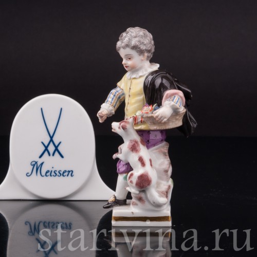 Фарфоровая фигурка Мальчик с собакой, Meissen, Германия, 1962 г.