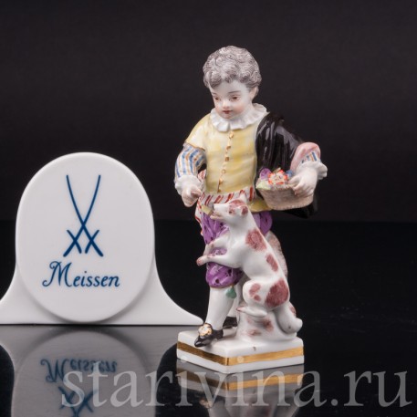 Фарфоровая фигурка Мальчик с собакой, Meissen, Германия, 1962 г.