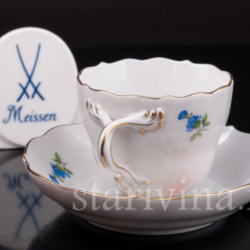 Кофейная пара Красный лютик, Meissen, Германия, вт. пол 20 в.