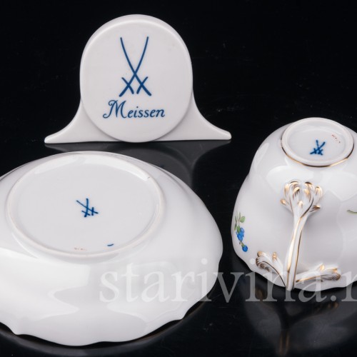 Кофейная пара Красный лютик, Meissen, Германия, вт. пол 20 в.