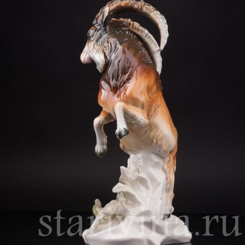 Фарфоровая статуэтка Горный козёл с ящерицей, Karl Ens, Германия, 1920-30 гг.