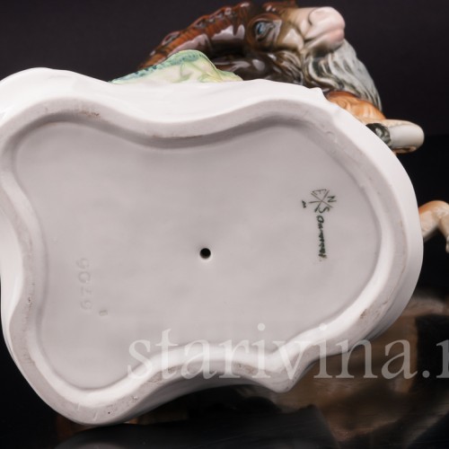 Фарфоровая статуэтка Горный козёл с ящерицей, Karl Ens, Германия, 1920-30 гг.