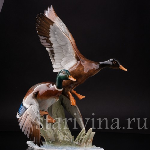Фарфоровая композиция Взлетающие утки, Hutschenreuther, Германия, 1970 гг.