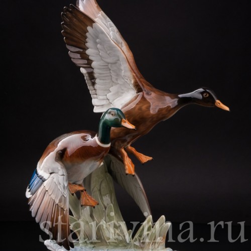 Фарфоровая композиция Взлетающие утки, Hutschenreuther, Германия, 1970 гг.