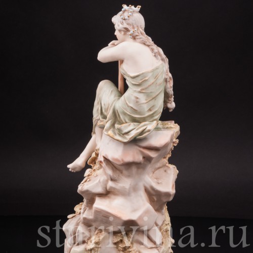 Фарфоровая композиция Лорелея, девушка с арфой, Royal Dux, Чехия, кон. 19 в. - нач. 20 вв.