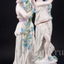 Старинные фарфоровые Два подсвечника с фигурами девушек, Дрезден, Германия, кон. 19 в.