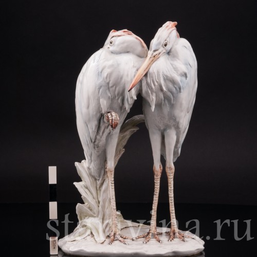 Фарфоровая статуэтка птиц Две цапли, Италия, 1931 - 1953 гг.