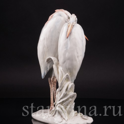 Фарфоровая статуэтка птиц Две цапли, Италия, 1931 - 1953 гг.