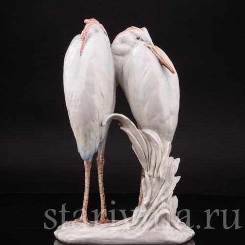 Фарфоровая статуэтка птиц Две цапли, Италия, 1931 - 1953 гг.