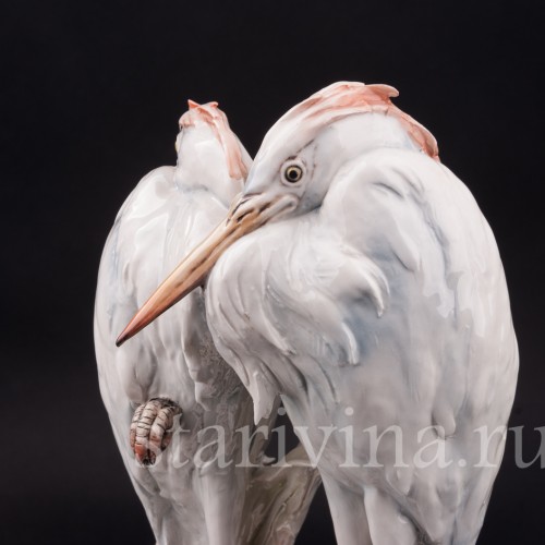 Фарфоровая статуэтка птиц Две цапли, Италия, 1931 - 1953 гг.