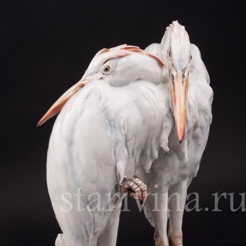 Фарфоровая статуэтка птиц Две цапли, Италия, 1931 - 1953 гг.