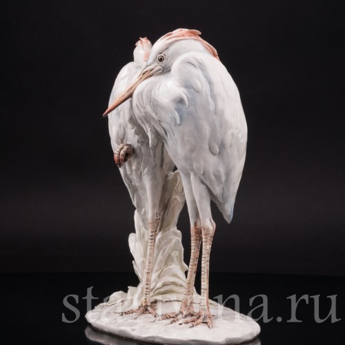 Фарфоровая статуэтка птиц Две цапли, Италия, 1931 - 1953 гг.