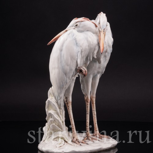 Фарфоровая статуэтка птиц Две цапли, Италия, 1931 - 1953 гг.
