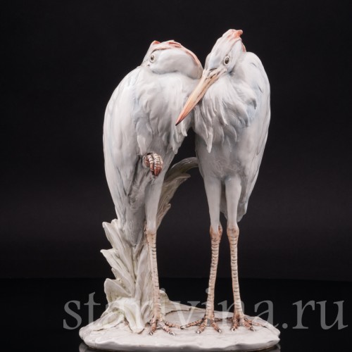 Фарфоровая статуэтка птиц Две цапли, Италия, 1931 - 1953 гг.