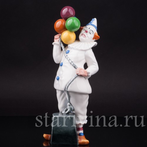 Фарфоровая статуэтка Клоун с воздушными шарами, Royal Doulton, Великобритания, 1985 г.