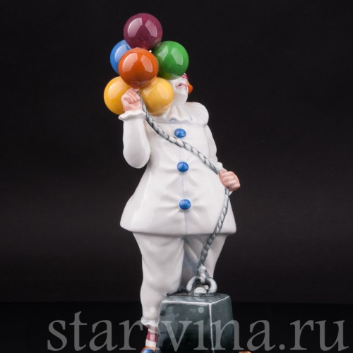 Фарфоровая статуэтка Клоун с воздушными шарами, Royal Doulton, Великобритания, 1985 г.