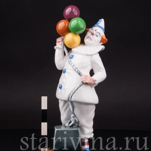 Фарфоровая статуэтка Клоун с воздушными шарами, Royal Doulton, Великобритания, 1985 г.